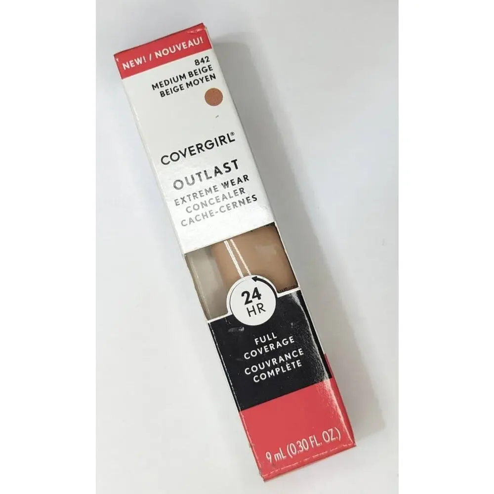COVERGIRL Outlast Extreme‎ Wear Concealer Medium Beige 842, 24HR Full Coverage